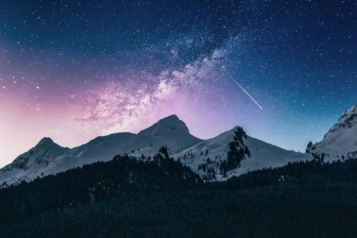 Sample photo of stars over mountains