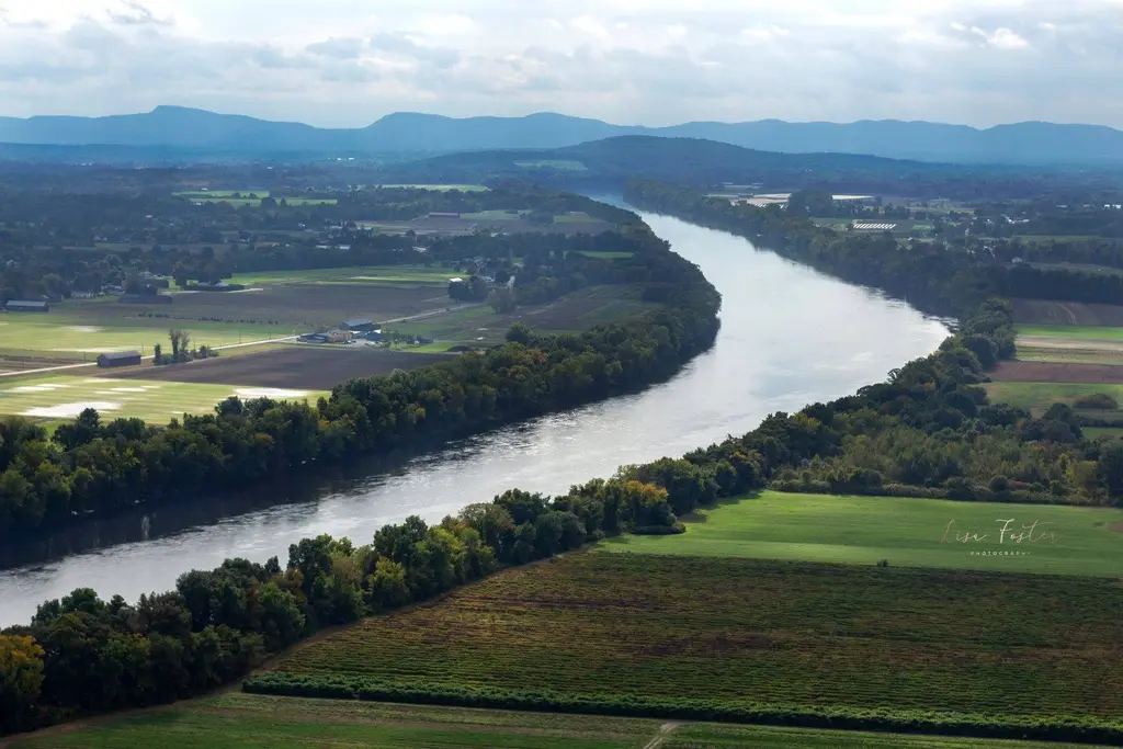 Connecticut River winding through farmland