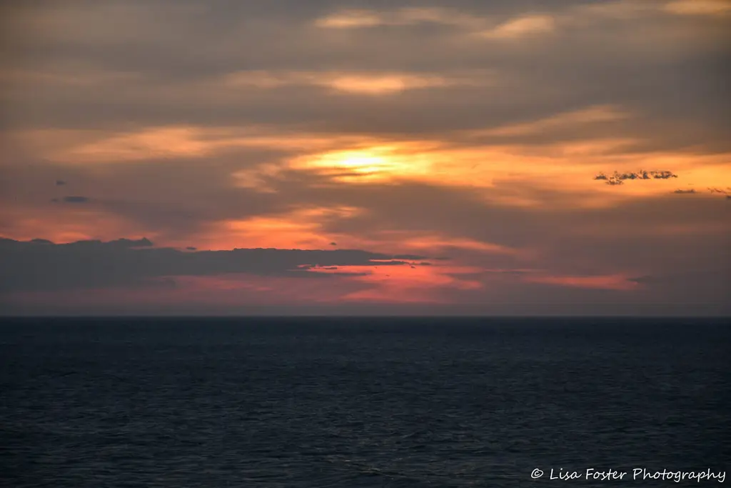 Dramatic clouds at sunrise over the ocean