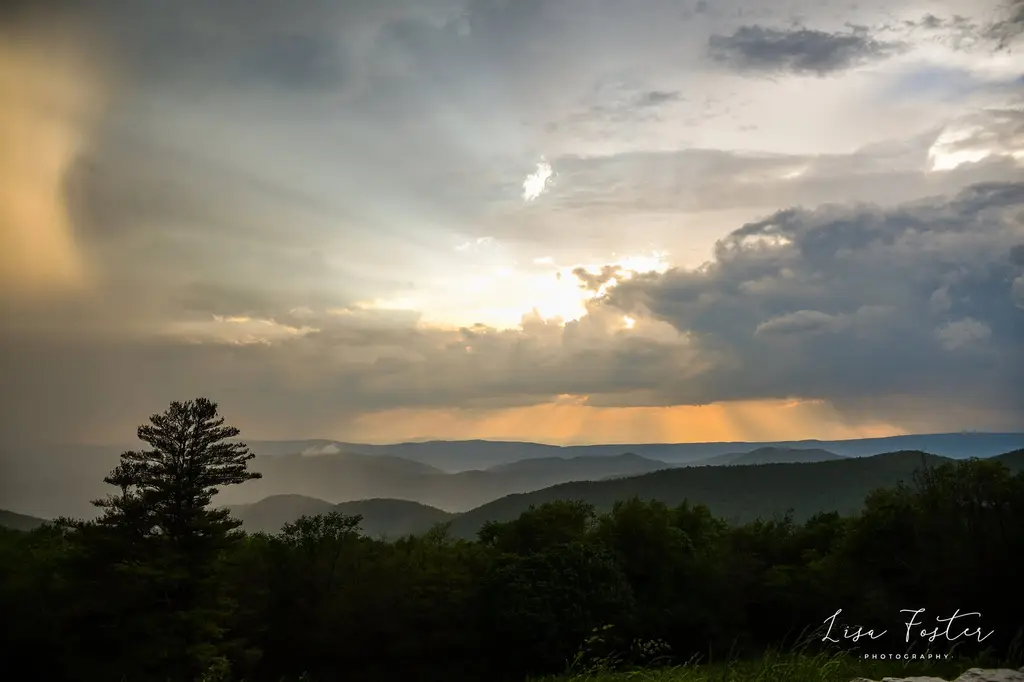 Sun rays over an overlook