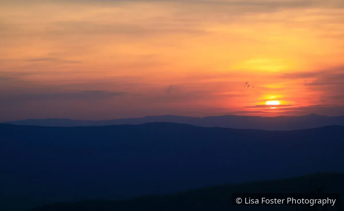 Ridge line at sunset over the Shenandoah Valley